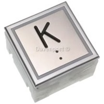 Push button step classic, illumination red, sign braille /tactile K