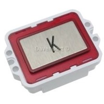 Kronenberg, push button, 43x28mm, plate V2A , engraved K