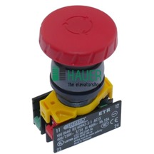 EMERGENCY STOP BUTTON, FRONT PANEL MOUNTING, 1NO/1NC