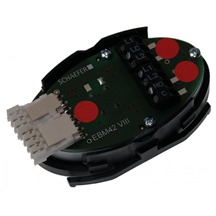 EBM42, VIII, Case V2A pol.,1NO, LED 12-30V Red, Eyes LED 30V Red, Pl.m., Engr. 1