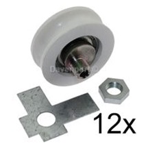 Roller D38/30 with excentric axle, round groove 8.5, excenter M8, Set=12 St.