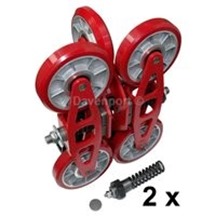 Roller guide model A red Poly, Set=2
