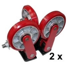 Roller guide model B red Poly, Set=2