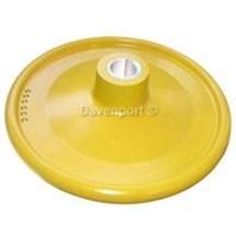 Hand wheel aluminium D360, yellow, bore 38 mm