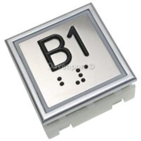 Push button Step Classic, flat, illumination blue, braille / tactile B1
