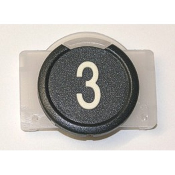 Button plastic, black, 3