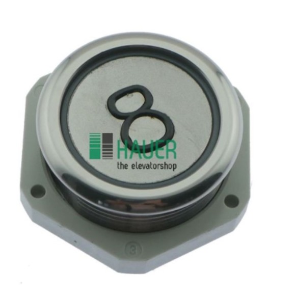 PUSH BUTTON AT33V, LED RED, 24V, VANDALPROOF, CLAMP CONN., TACTILE, 8